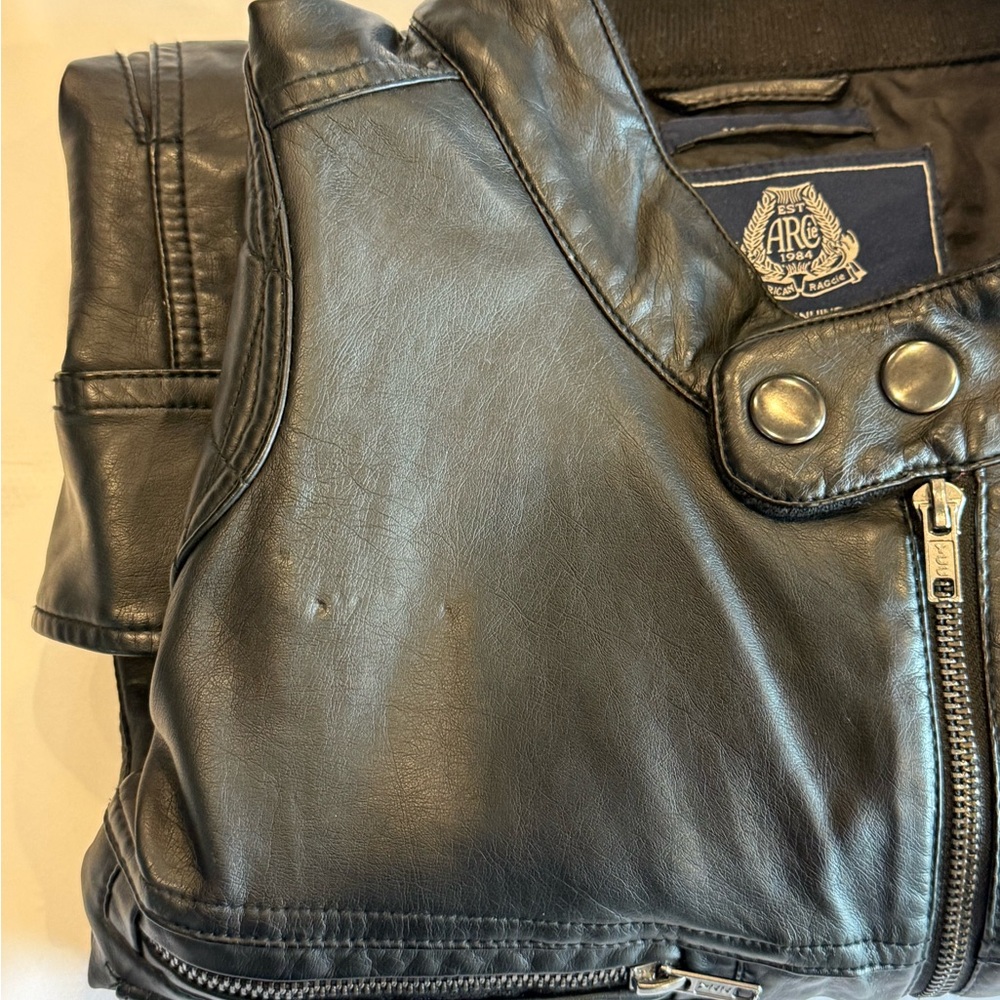 American Rag Men's Black Faux Leather‎ Jacket - Picture 13 of 13